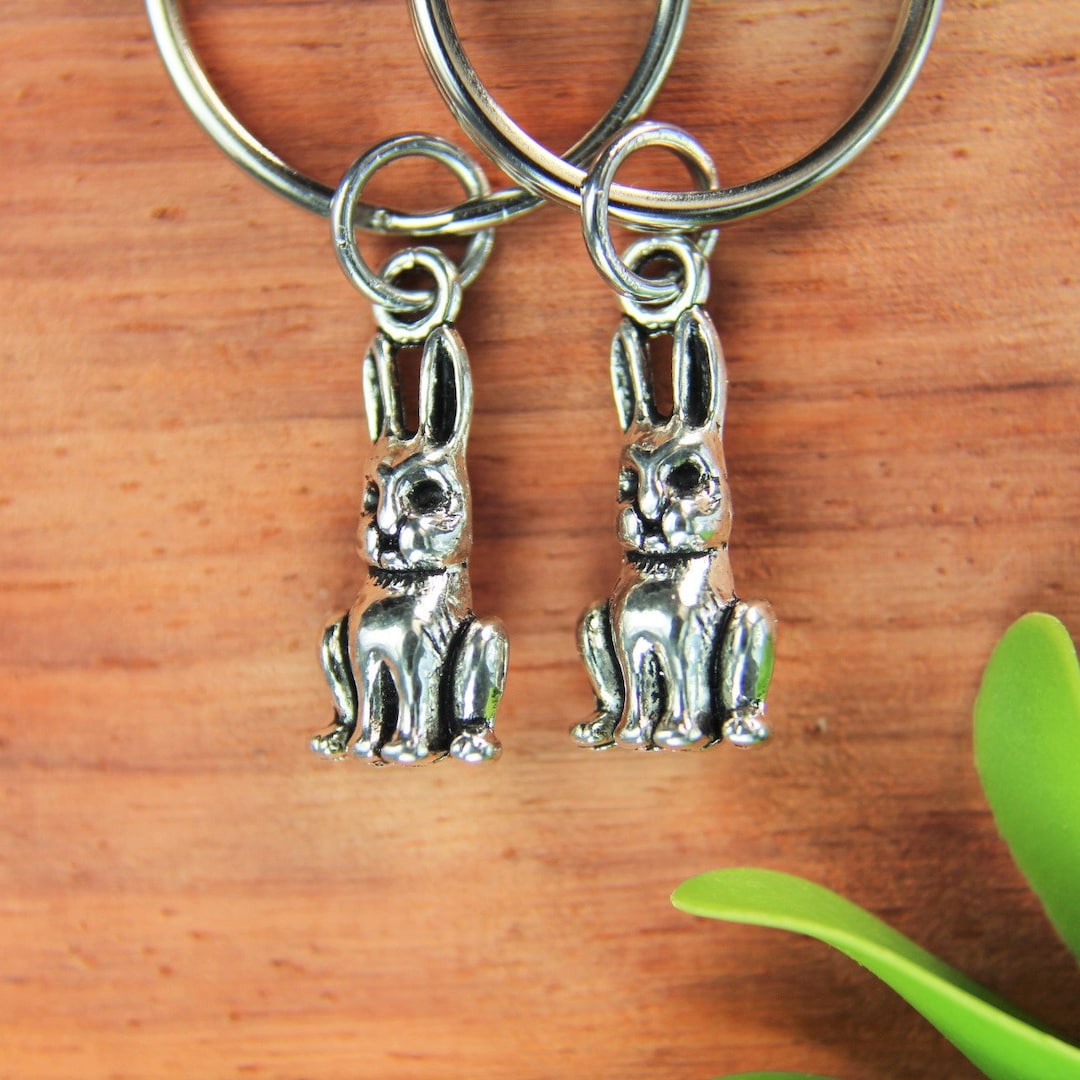 Swamp Rabbits Keychains Set of 2 Rabbit Charm Keychain Rabbit Jewelry Rabbit Gift Mother's Day ...