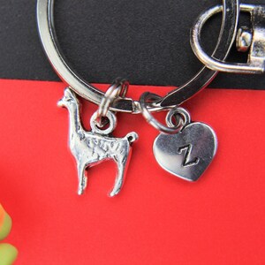 Silver Llama Charm Keychain Llama Gift  Animal Charm Alpaca Gift Llama Pendant Personalized Keychain