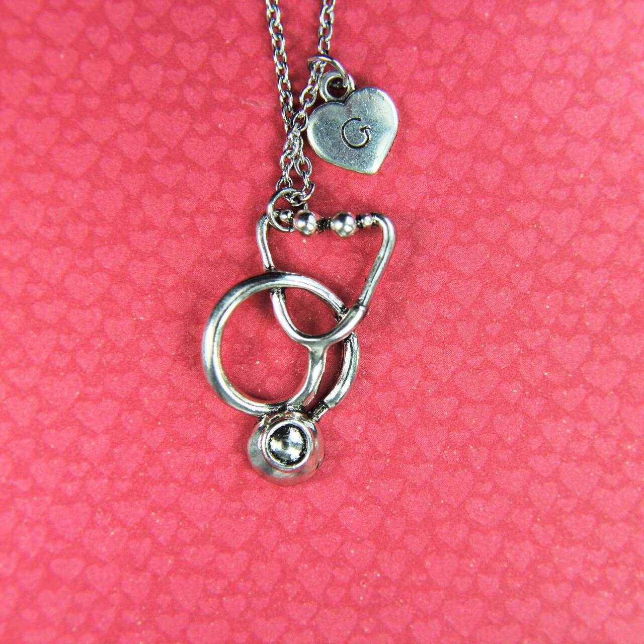 Stethoscope Necklace Silver Stethoscope Charm Necklace Etsy