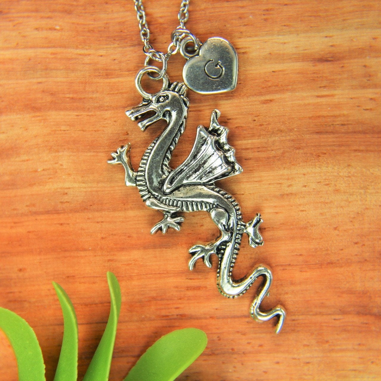 Dragon Necklace Silver Dragon Charm Necklace Animal Gift Etsy Australia