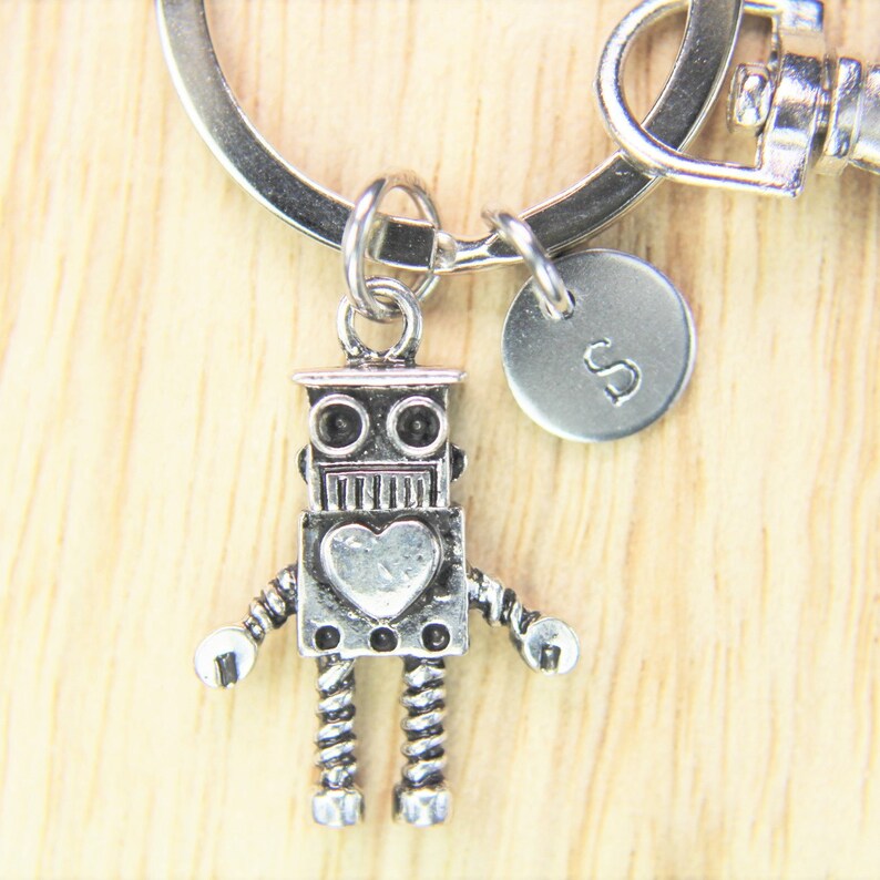 Silver Robot Charm Keychain Robot Charm Keychain Robot Pendant Etsy