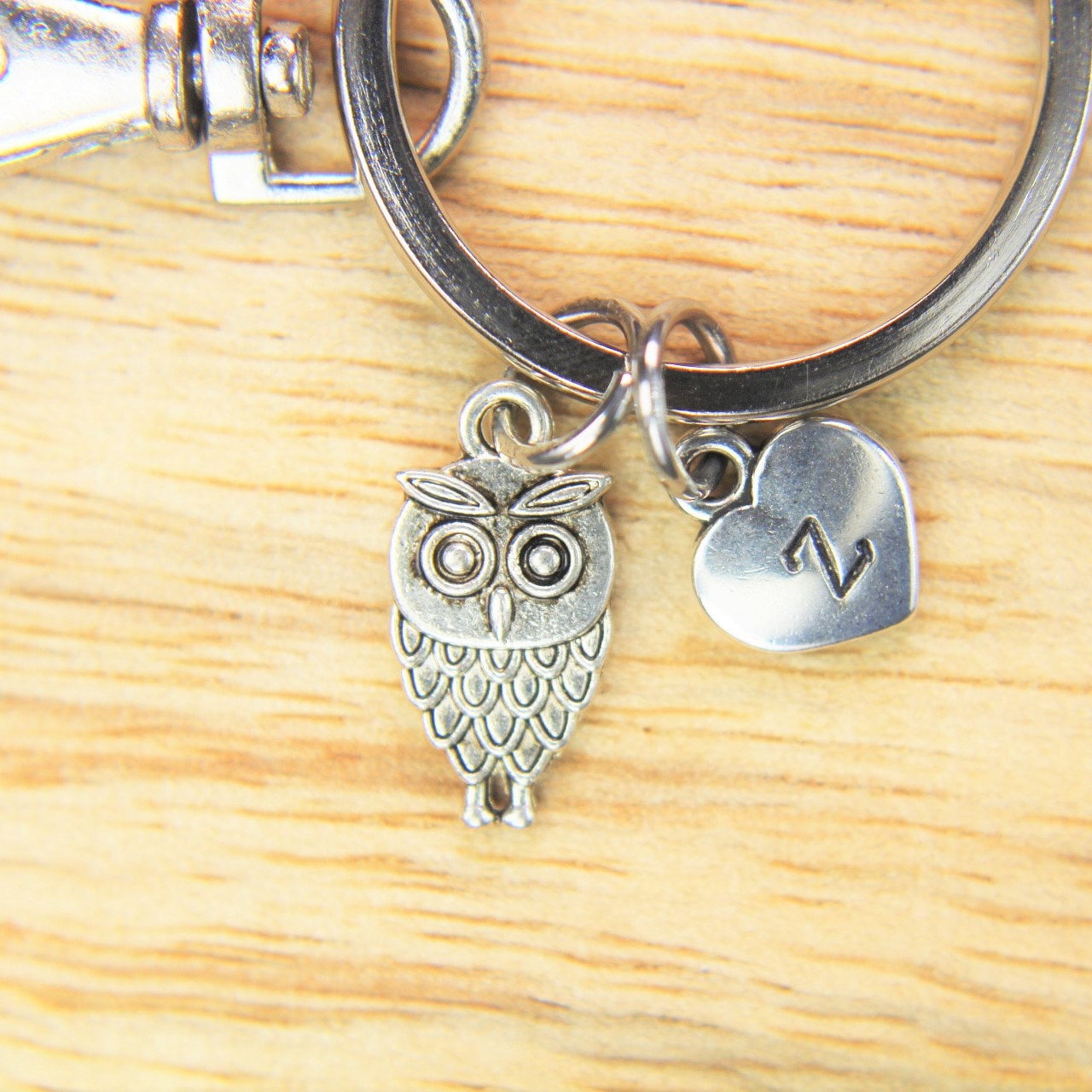 Owl Charm Keychain Silver Owl Charm Owl Jewelry Owl Pendant Owl Gifts Best Friends Keychain Hallowee