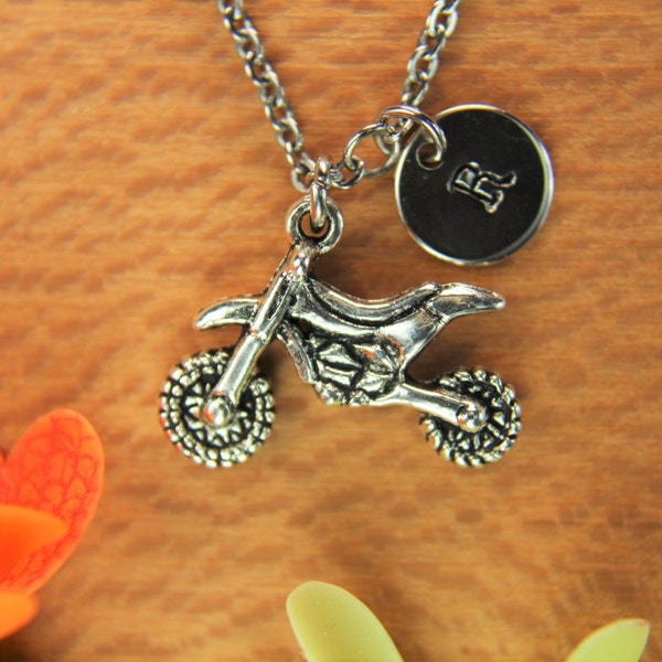 Best Christmas Gift Motorcycle Necklace Silver Motocross Charm Necklace Dirt Bike Jewelry Moto Mom Gifts Graduation Gifts Birthday Gifts