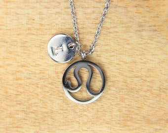 Silver Leo  Charm Necklace Leo  Zodiac Necklace Leo Sign of Constellations  Zodiac Gift Personalized Necklace  Customized Jewelry
