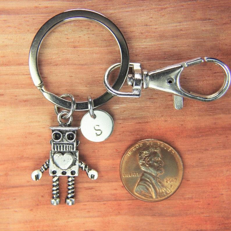 Silver Robot Charm Keychain Robot Charm Keychain Robot Pendant Etsy