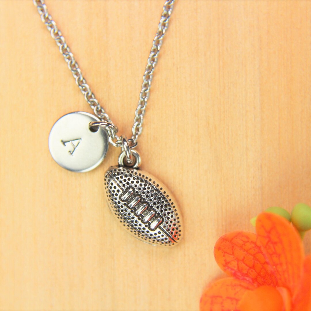 Football Necklace Football Player Charm Perfect Football Gift Etsy
