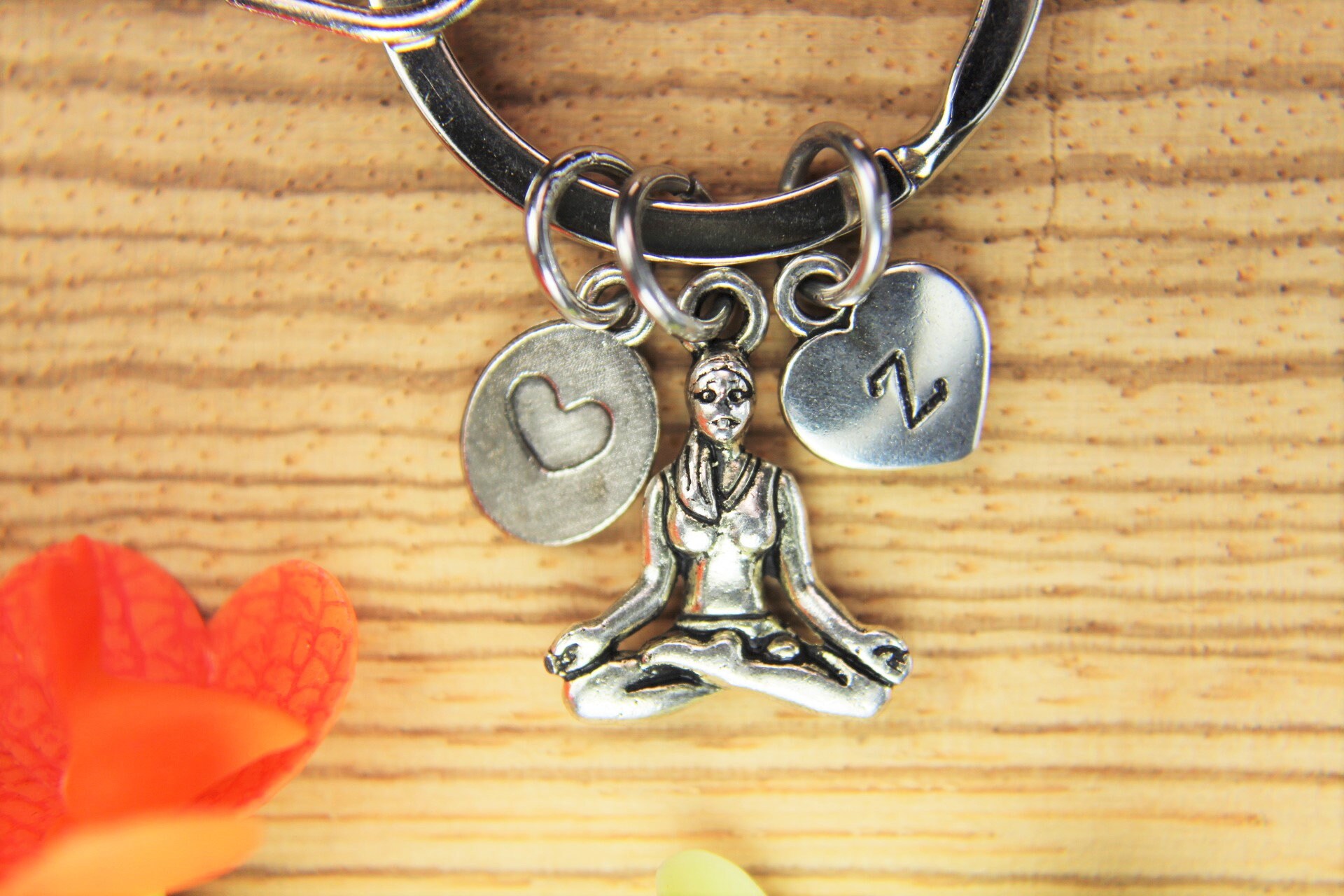 Yoga Keychain Silver Yoga Charm Keychain Yogi Charm Love Gift Etsy