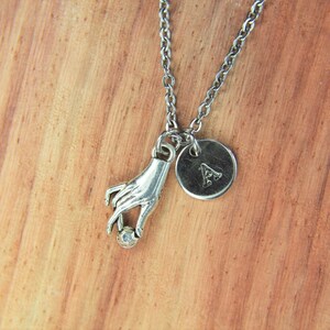 Hand Necklace Silver Hand Charm Necklace Hand Charms Hand Jewelry Hand Gifts Hand Pendant Initial Necklace Graduation Gifts Birthday Gifts