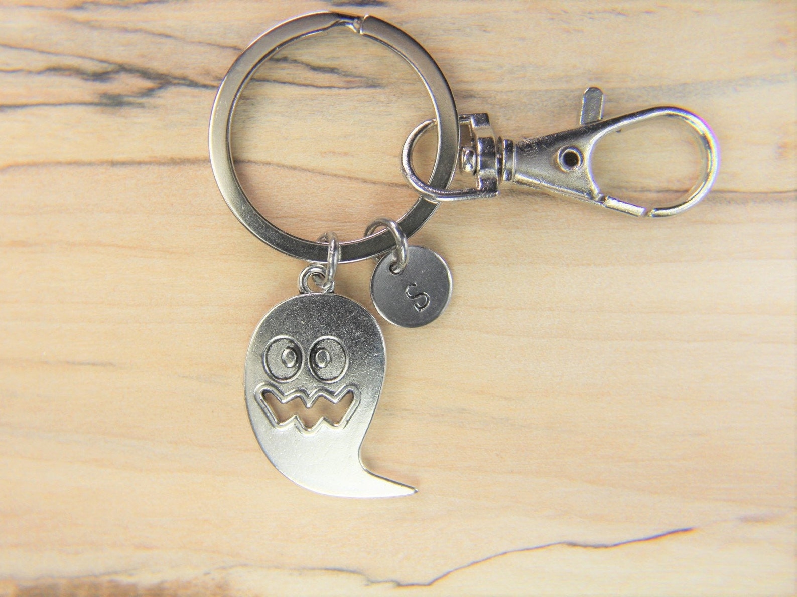 Ghost Keychain Ghost Pendant Silver Ghost Charm Halloween Etsy