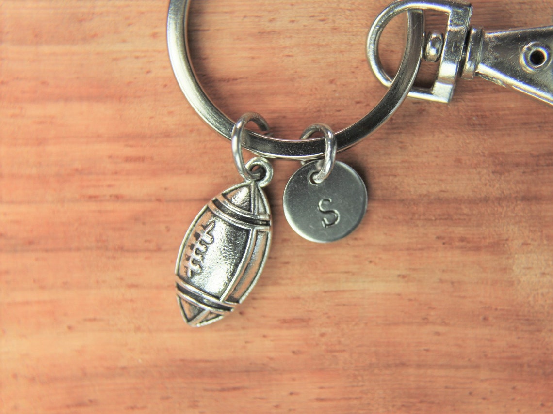 Silver Rugby Charm Keychain Rugby Pendant Football Charm Rugby Charm ...