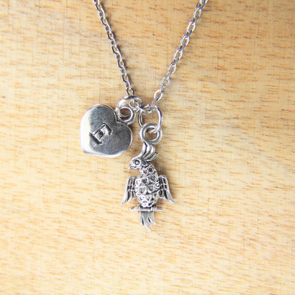 Cockatoo Necklace Silver Eagle Charm Necklace  Hawk Pendant Eagle Necklace Cockatoo Pendant Birthday Gift Christmas Day Personalized