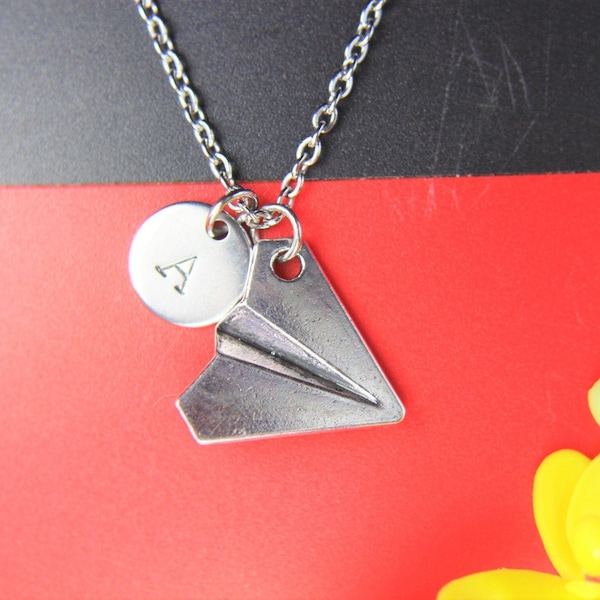 Best Christmas Gift Paper Plane Necklace Origami Paper Pendant Silver Paper Plane Charms Traveler Gift Birthday Gift Personalized Gift