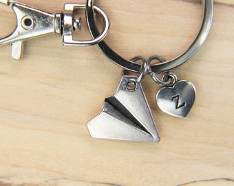 Best Christmas Gift Silver Paper Plane Charm Keychain Paper Plane Pendants Paper Plane Charms Personalized Gift