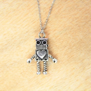 Silver Robot Charm Necklace  Robot Necklace  Robot Gift Engineer Gift Birthday Gift Christmas Gift  Personalized Gift