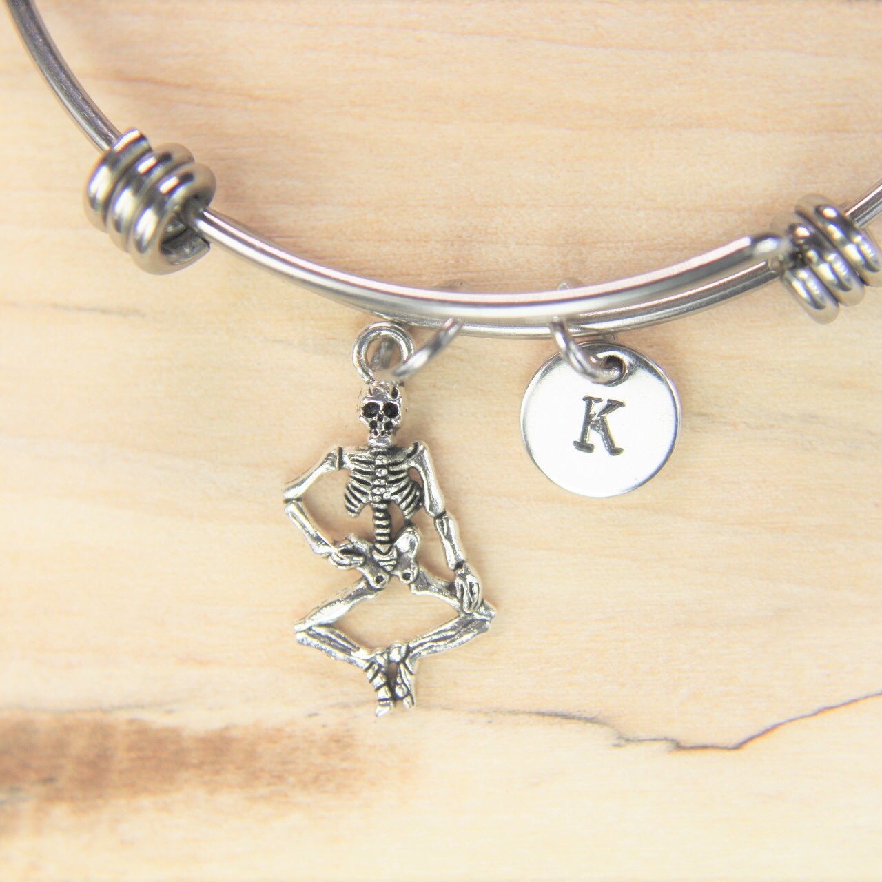 Silver Skeleton Charm Bracelets Skeleton Bangle Halloween Etsy.de