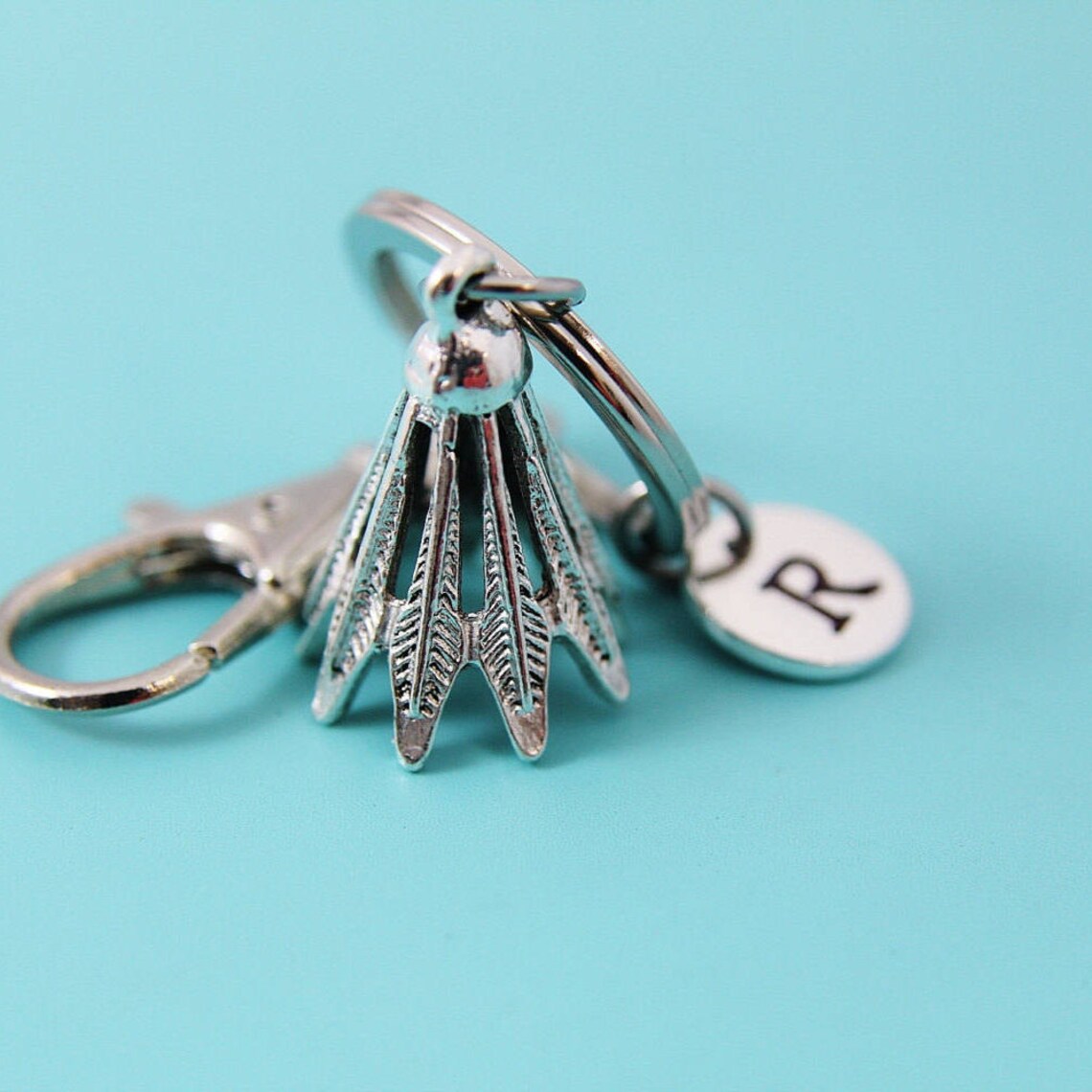 Silver Shuttlecock Charm Keychains Birdie Keychain Silver Etsy