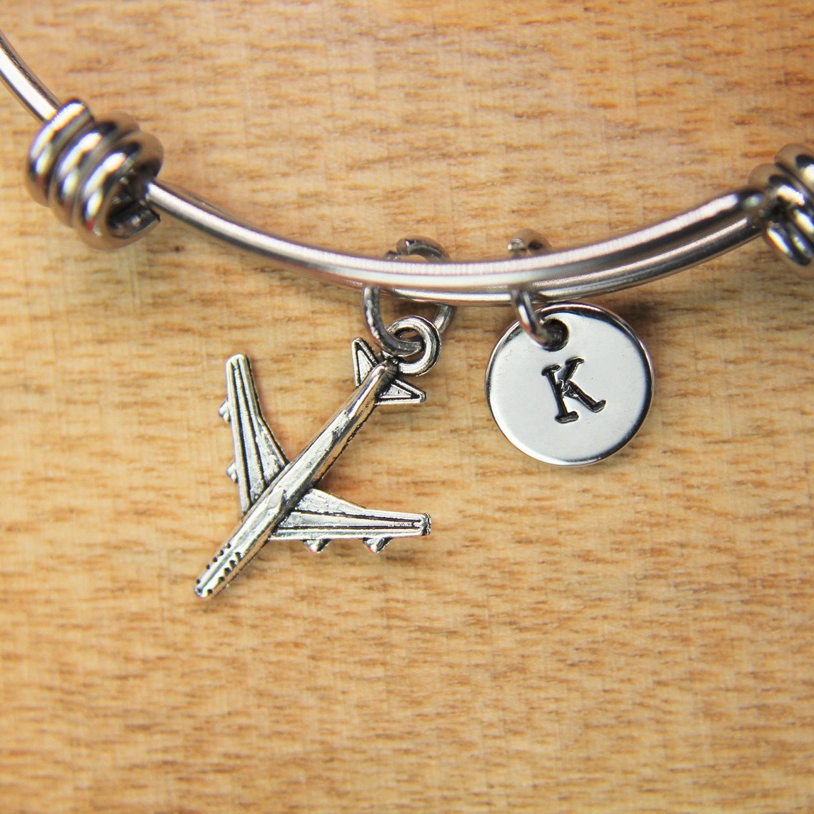 Airplane Bracelet Airplane Charm Bangle Traveler Gift Travel | Etsy