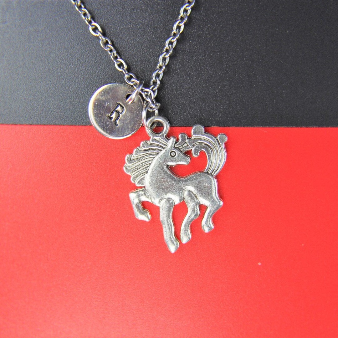 Silver Horse Charm Necklace Horse Charm Animal Gift Horse Etsy