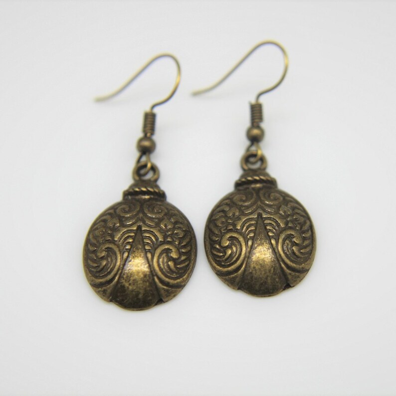 Bronze Scarab Charm Earrings Beetle Earrings Insect Gift Insect Charm Scarab Jewelry Personalized Earrings