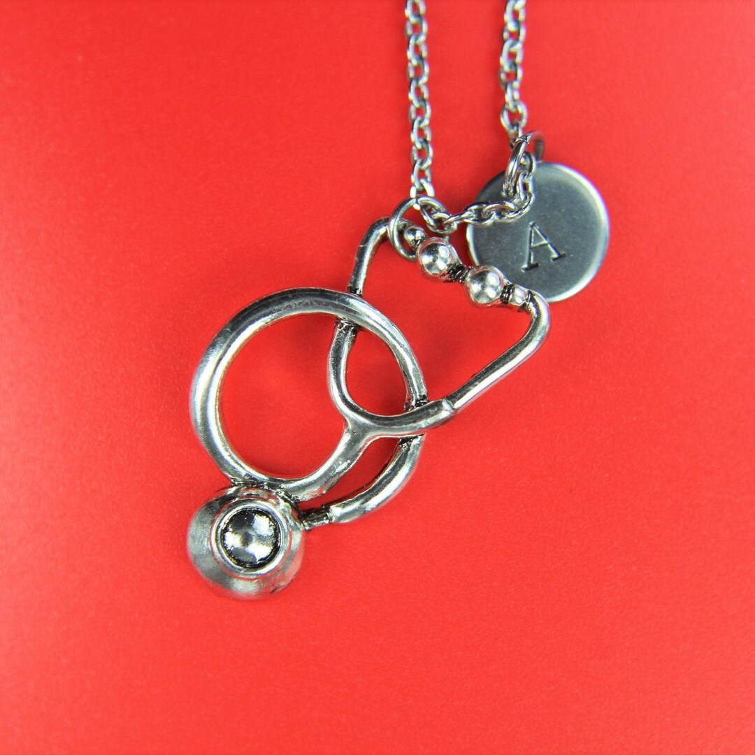 Stethoscope Necklace Silver Stethoscope Charm Necklace Etsy