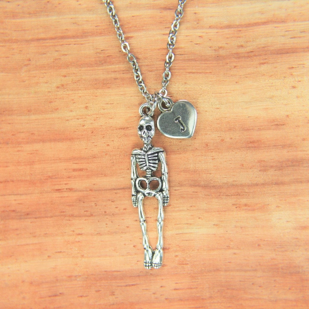 Skeleton Necklace Halloween Necklace Skeleton Gift Skeleton Etsy