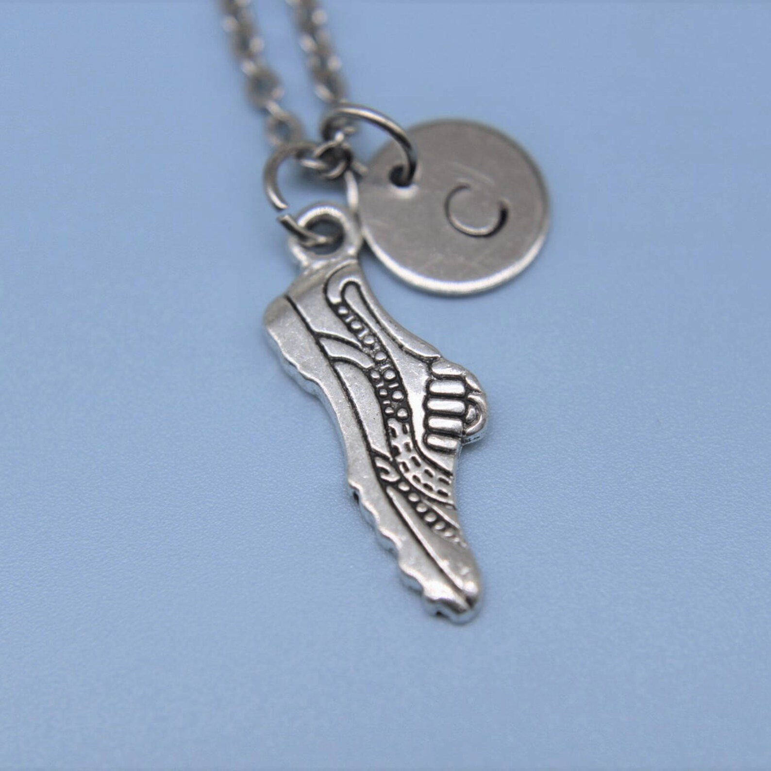 Running Shoe Necklace Silver Running Shoe Charm Necklace Etsy.de