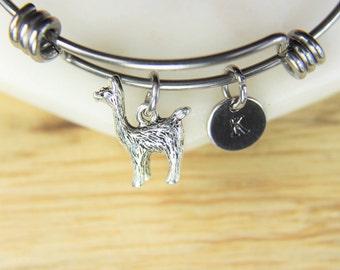 Llama Bangle Llama Bracelet Charm Animal Charm Alpaca Bracelet Alpaca Charm  Best Friend Gift Coworker Gift  Llama Gift Personalized Gift