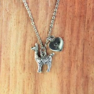 Alpaca Charm Silver Llama Charm Necklace Animal Charm Pet Gifts Farmer Gift Birthday Gift Christmas Day Personalized Necklace Initial Charm