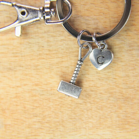Silver Hammer Charm Keychains Hammer Keychain Birthday Gift Etsy