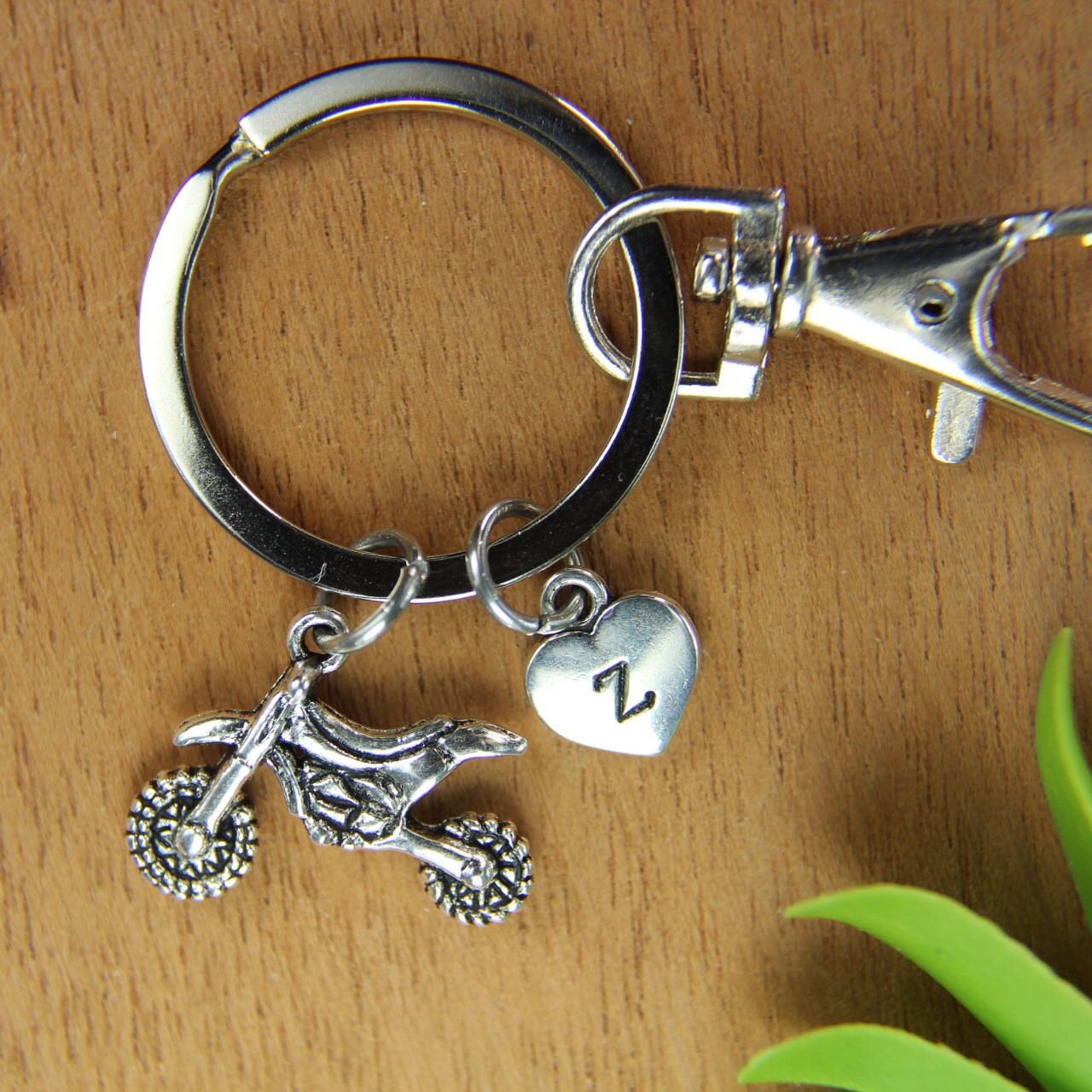 Silver Motorcycle Charm Keychain Dirt Bike Jewelry Motocross Etsy