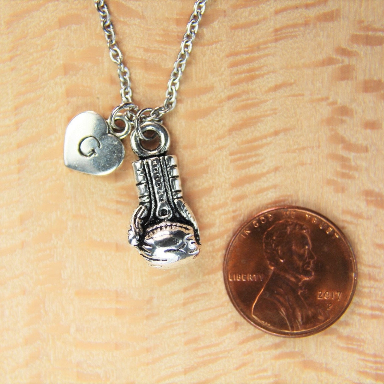 Silver Boxing Glove Charm Necklace Fitness Club Gift Boxing Etsy