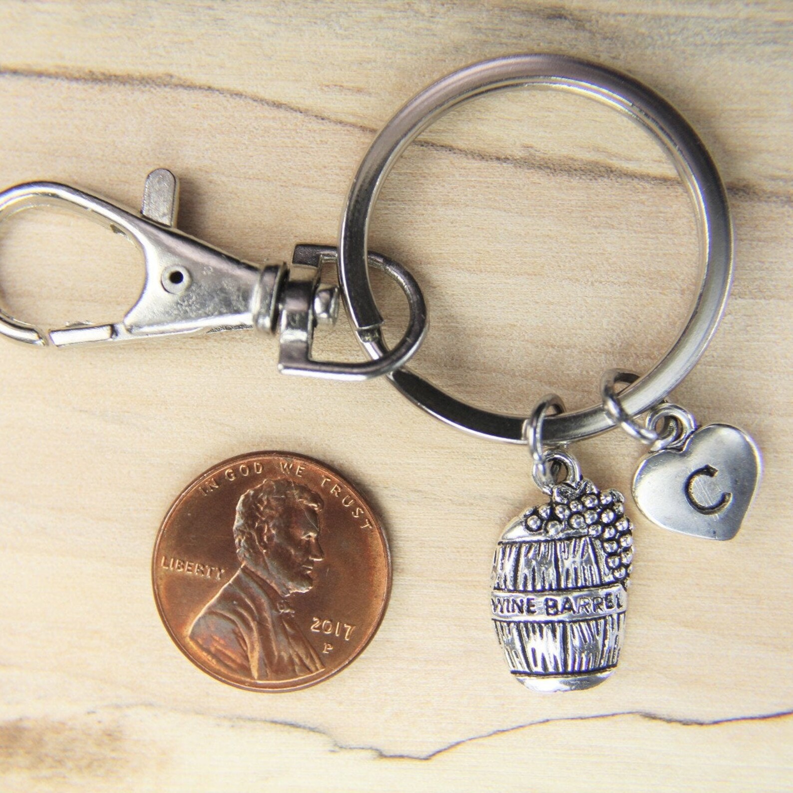 Silver Wine Barrel Charm Keychain Beer Bucket Charm Keychain Etsy