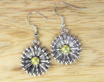 Daisy Earrings Silver Daisy Charm Earrings Daisy Pendant Birthday Gifts Flower Charm Christmas Gift Mother's Day Personalized Gift