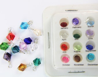 Add Birthstone Garnet Amethyst Aquamarine Crystal Emerald Pearl Light Amethyst Siam Ruby Peridot Sapphire Pink Topaz Blue Zircon