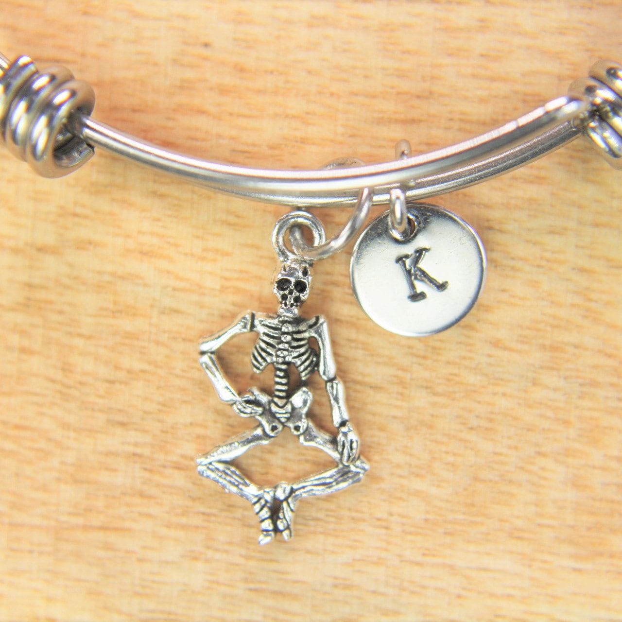 Silver Skeleton Charm Bracelets Skeleton Bangle Halloween Etsy.de
