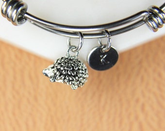 Christmas Gift Hedgehog Charm Silver Hedgehog Bangle Hedgehog Charm Hedgehog Gift Animal Charm Mother's Day Gift Mom Gift Personalized Gift