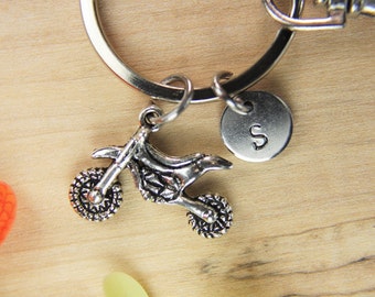Silver Motorcycle Charm Keychain Dirt Bike Jewelry Motocross Gift Sport Gift Dirt Bike Gift Travel Gift Christmas Gift Personalized Gift
