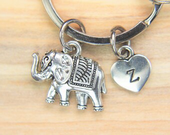 Elephant Charm  Silver Elephant Charm Keychain  Elephant  Key ring Elephant  Pendant Personalized Keychain Animal Keycharm Elephant Gift