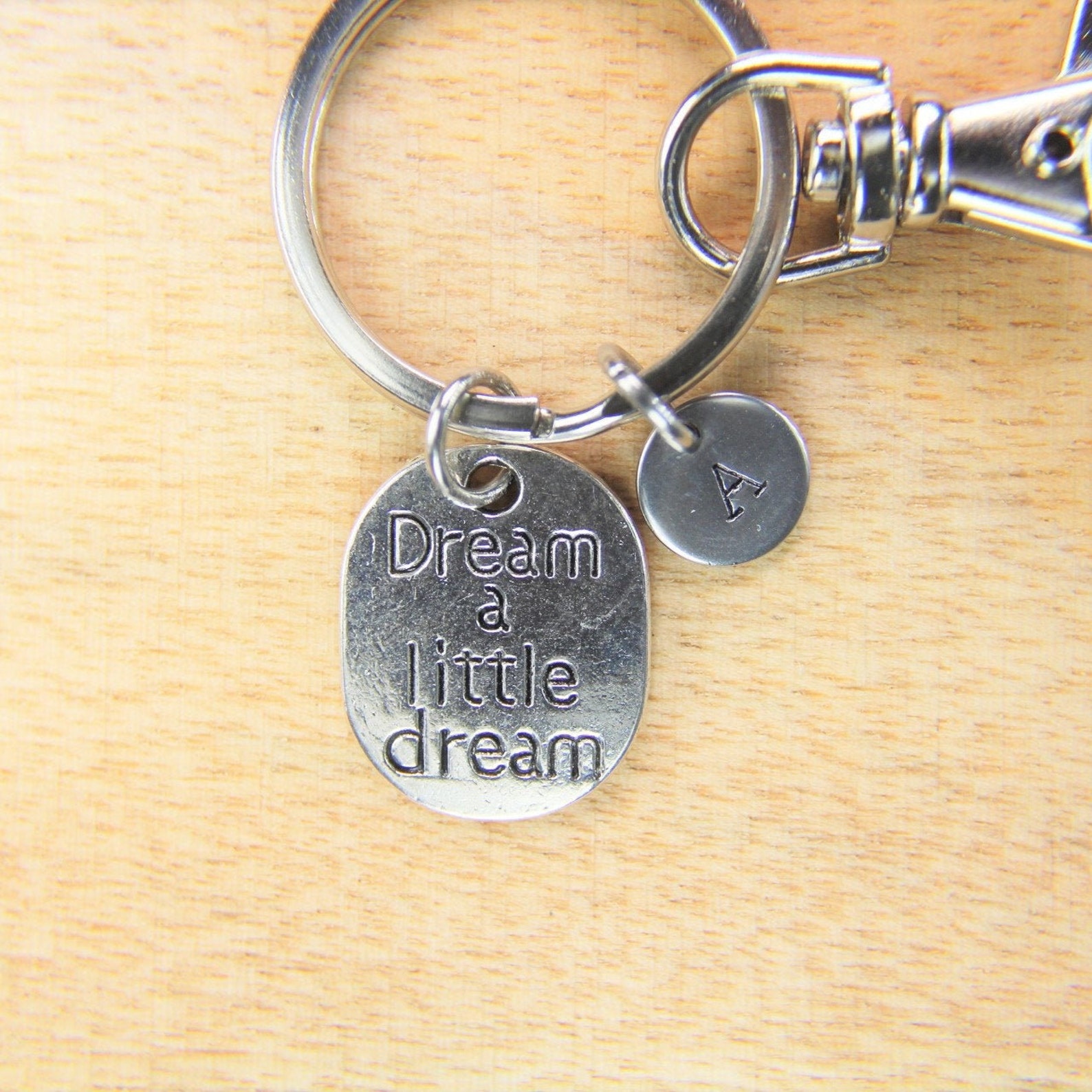 Silver Dream a Little Dream Charm Keychain Birthday Gift Etsy