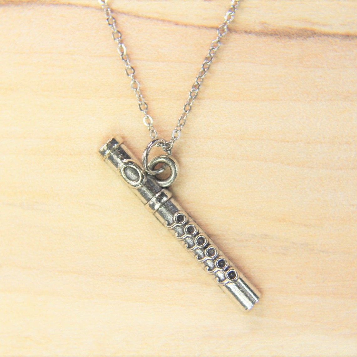 Silver Flute Charm Necklace Band Gift School Marching Gift Etsy