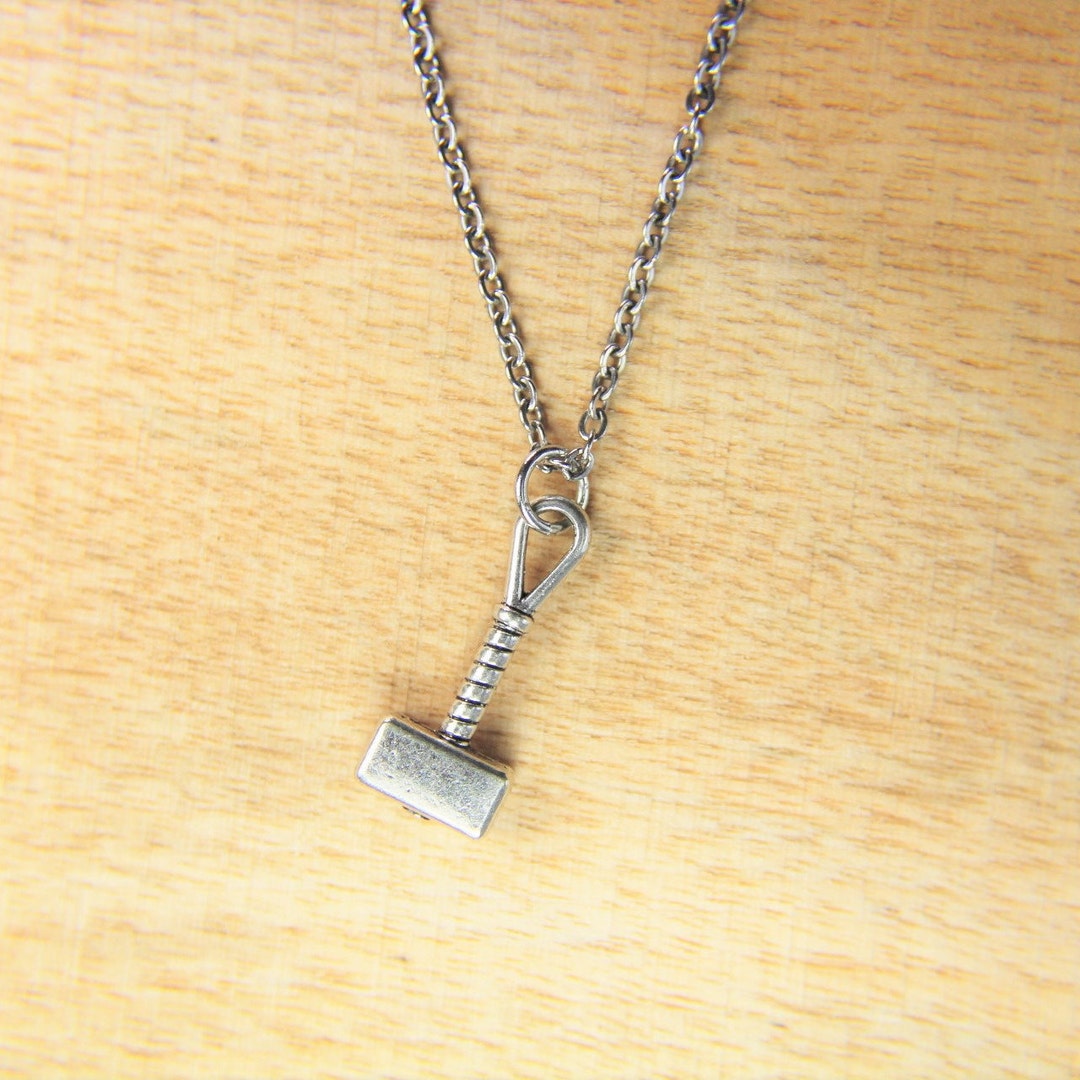 Hammer Necklace Silver Hammer Charm Necklace Hammer Gift Etsy
