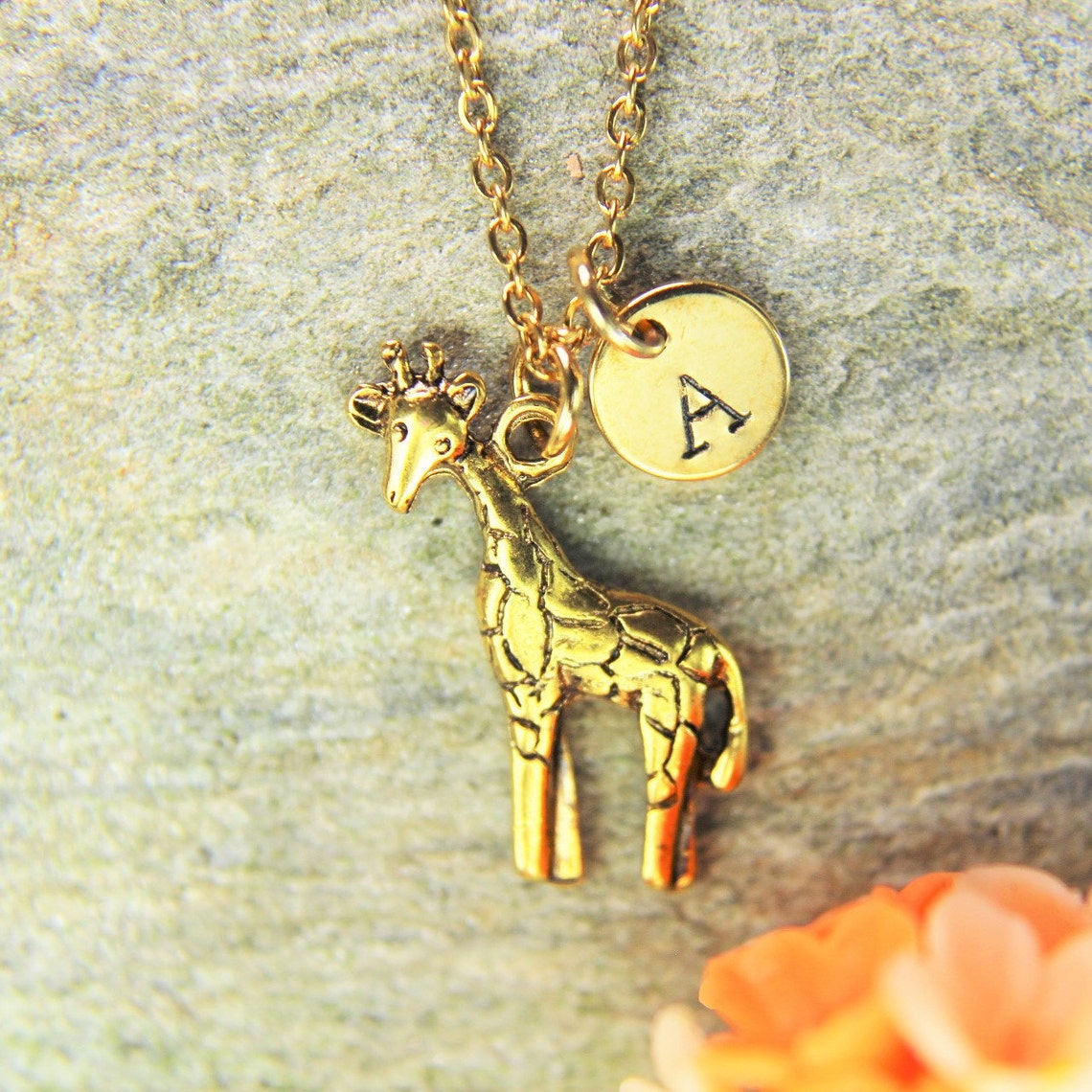 Giraffe Necklace Gold Giraffe Charm Necklace Animal Gift Etsy UK