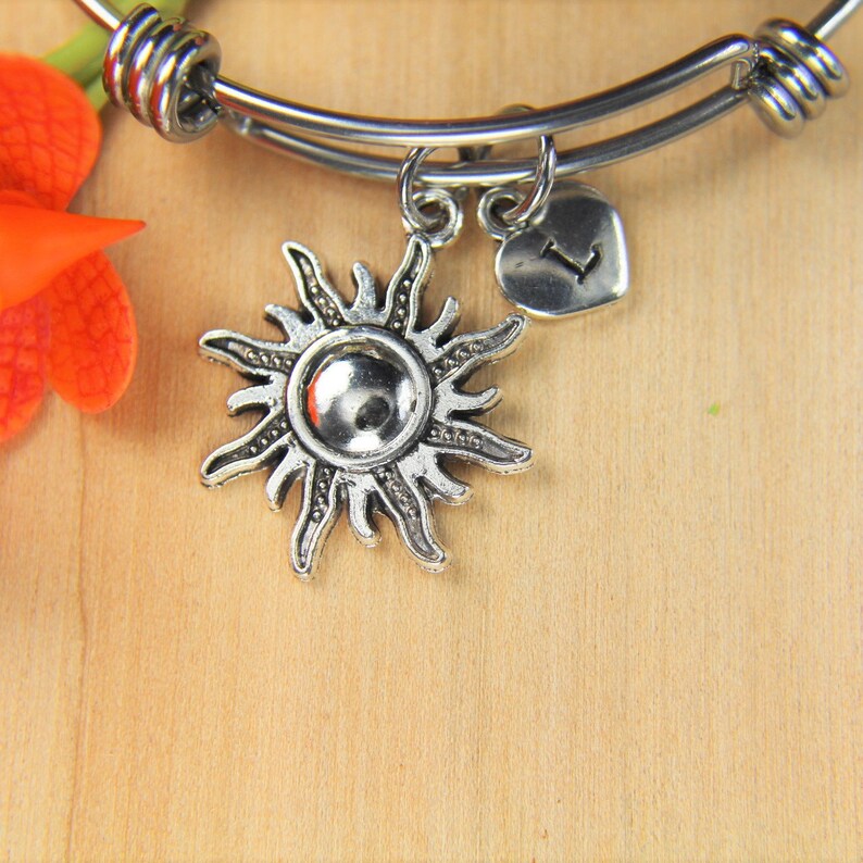 Sun Bracelet Sun Bracelet Sun Charm Sunburst Charm Sun Gift Etsy UK