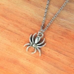 Spider Necklace Silver Spider Charm Necklace Halloween Gift Insect Charm Spider Jewelry Birthday Gift Christmas Gift Personalized