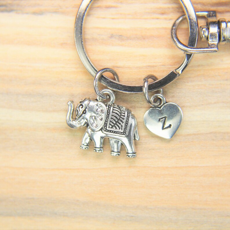 Elephant Charm Silver Elephant Charm Keychain Elephant Key Etsy