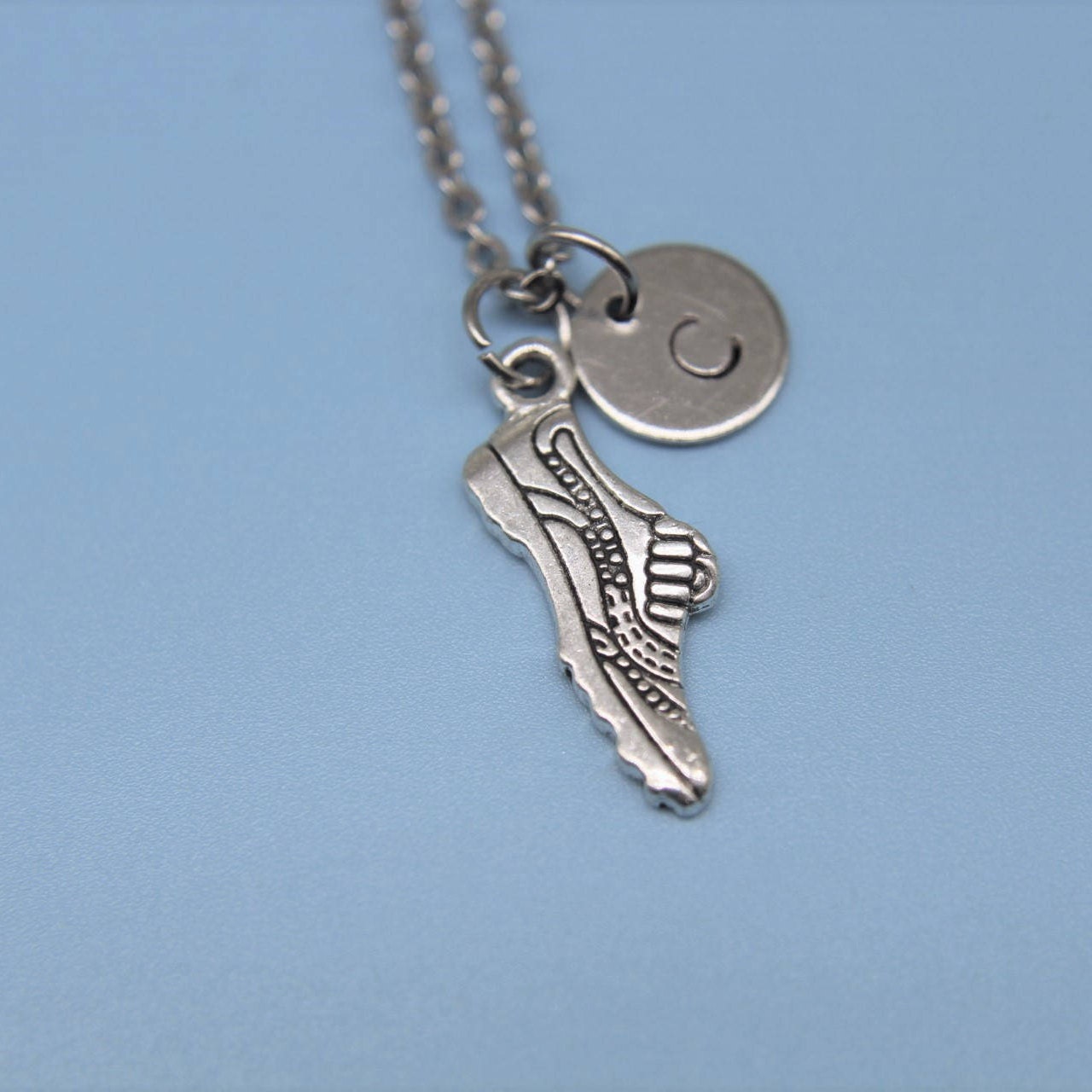 Running Shoe Necklace Silver Running Shoe Charm Necklace Etsy.de