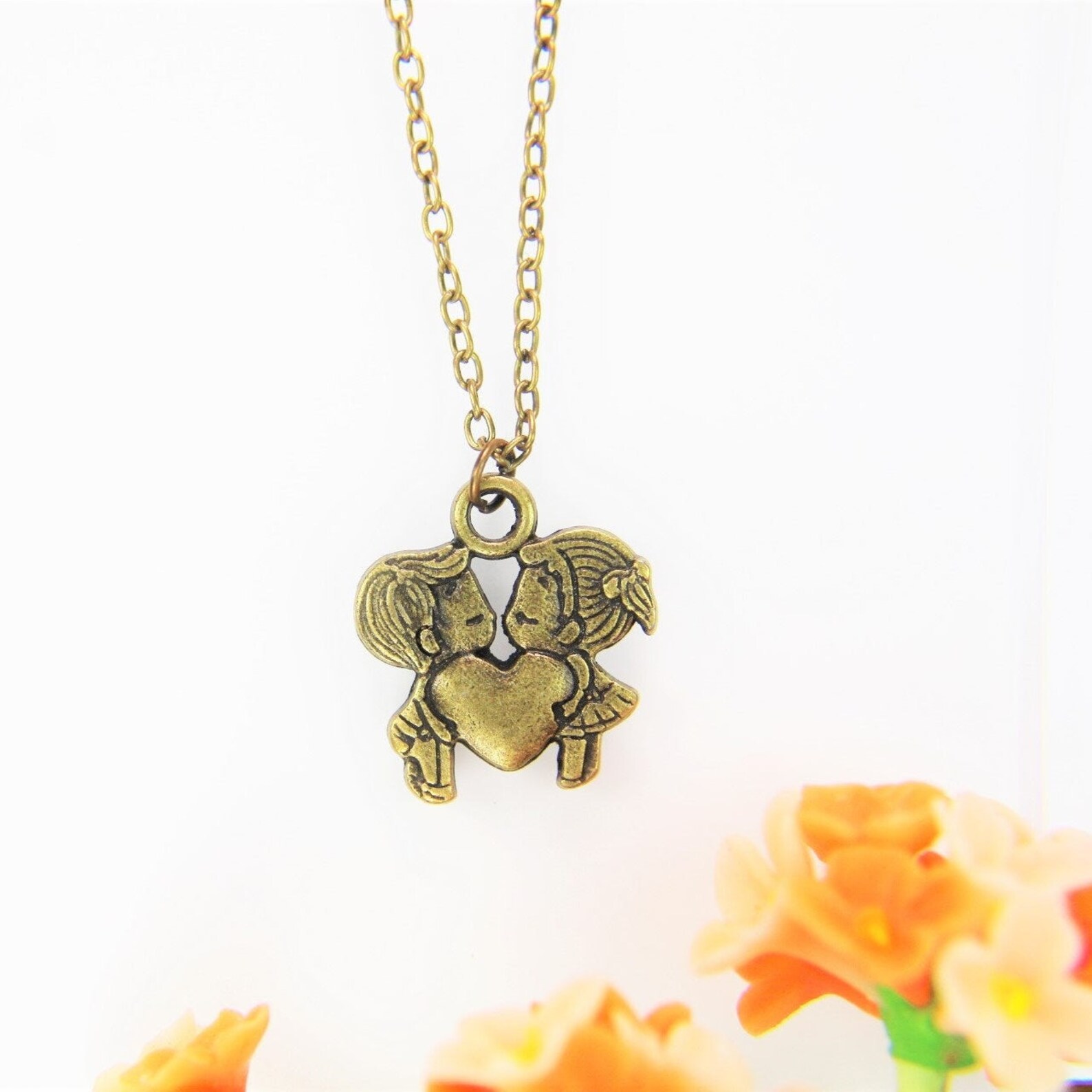 Cute Boy and Girl Necklace Boyfriend Gift Girlfriend Gift Boy Etsy