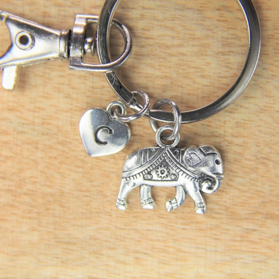 silver elephant keychain
