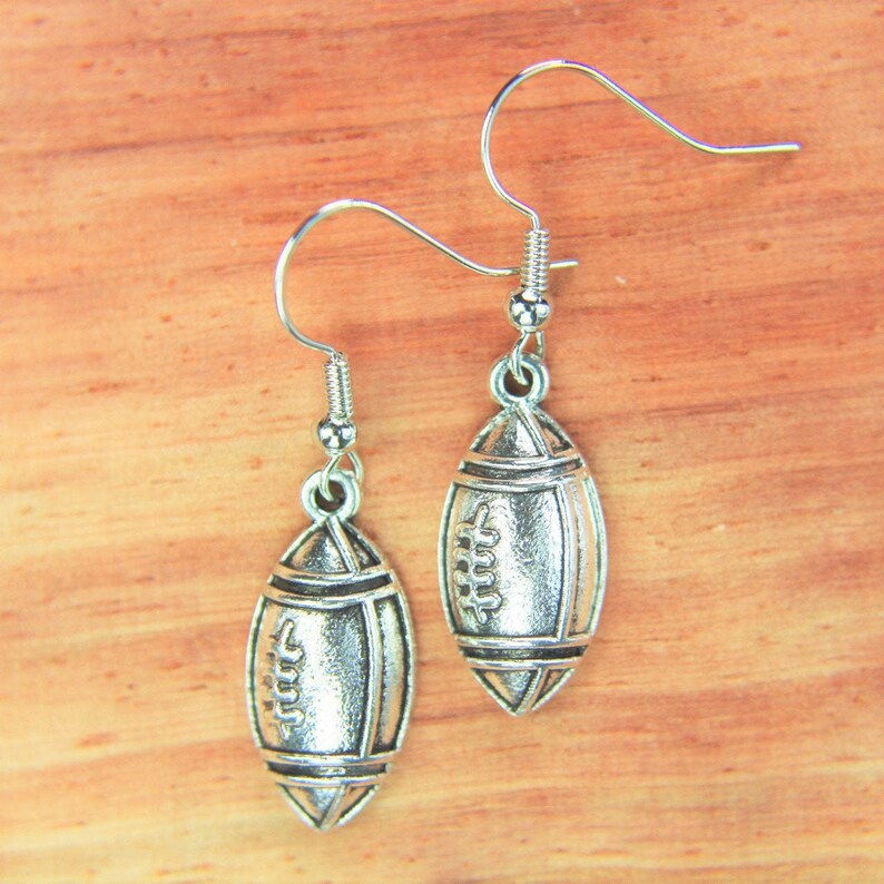 Rugby Earring Silver Rugby Charm Earring Football Charm Rugby Etsy