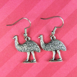 Silver Ostrich Earrings Animal Gift Ostrich Charm Ostrich Earrings Ostrich Bird Earrings Ostrich Gift Ostrich Jewelry Personalized Gift